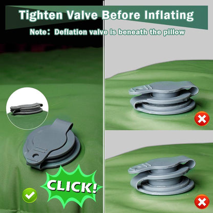 COOLERO Winter Sleeping Pad for Camping, Ultralight 4In Air Mattress with Built-In Pump Portable Camping Pad with Pillow Compact Lightweight Comfortable Sleeping Mat for Camping, Backpacking, Hiking