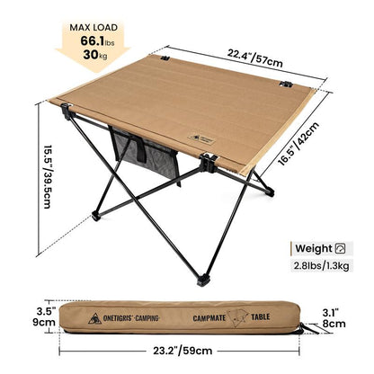 Onetigris Portable Foldable Camping Table, Lightweight Folding Table Sturdy & Quick Setup,Camping Folding Furniture, Holds up to 66 Lbs, Camping & Hiking Tools Essentials, Perfect for Camping, Hiking, Backpacking, Picnic, Beach, Travel Dealsforyoudays