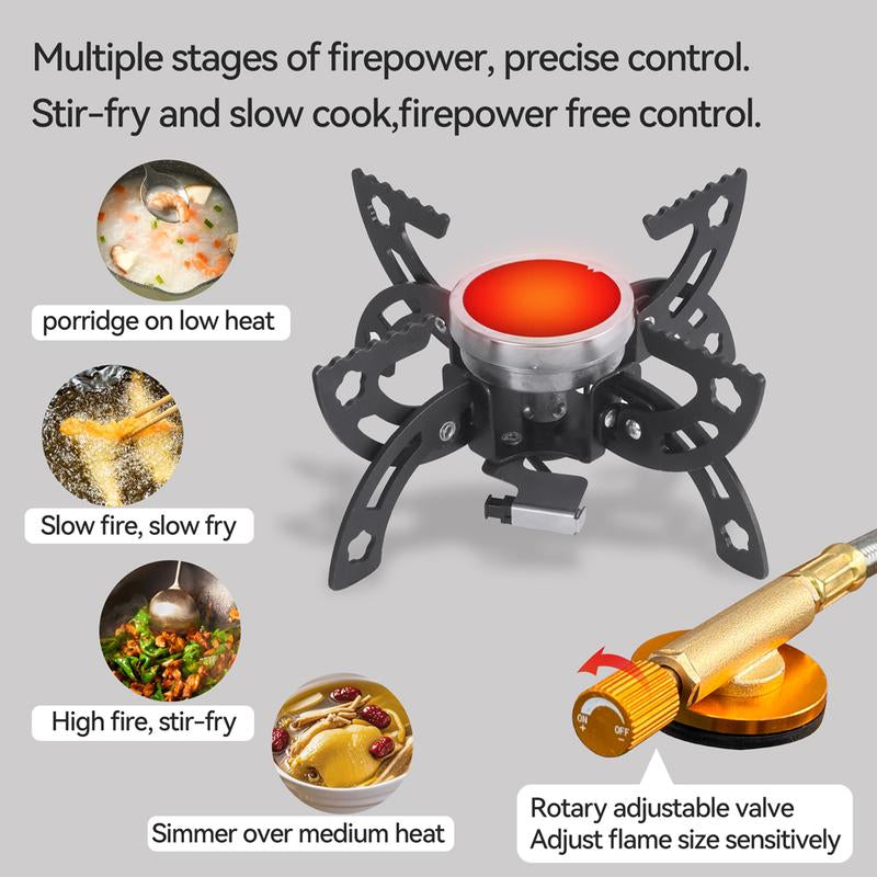 REDSUN FD1 Dual-Mode Infrared Backpacking Stove Portable Folding High-Efficiency Windproof Gas Burner for Outdoor Camping Hiking Picnic BBQ with EVA Carrying Case