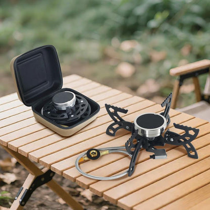 REDSUN FD1 Dual-Mode Infrared Backpacking Stove Portable Folding High-Efficiency Windproof Gas Burner for Outdoor Camping Hiking Picnic BBQ with EVA Carrying Case