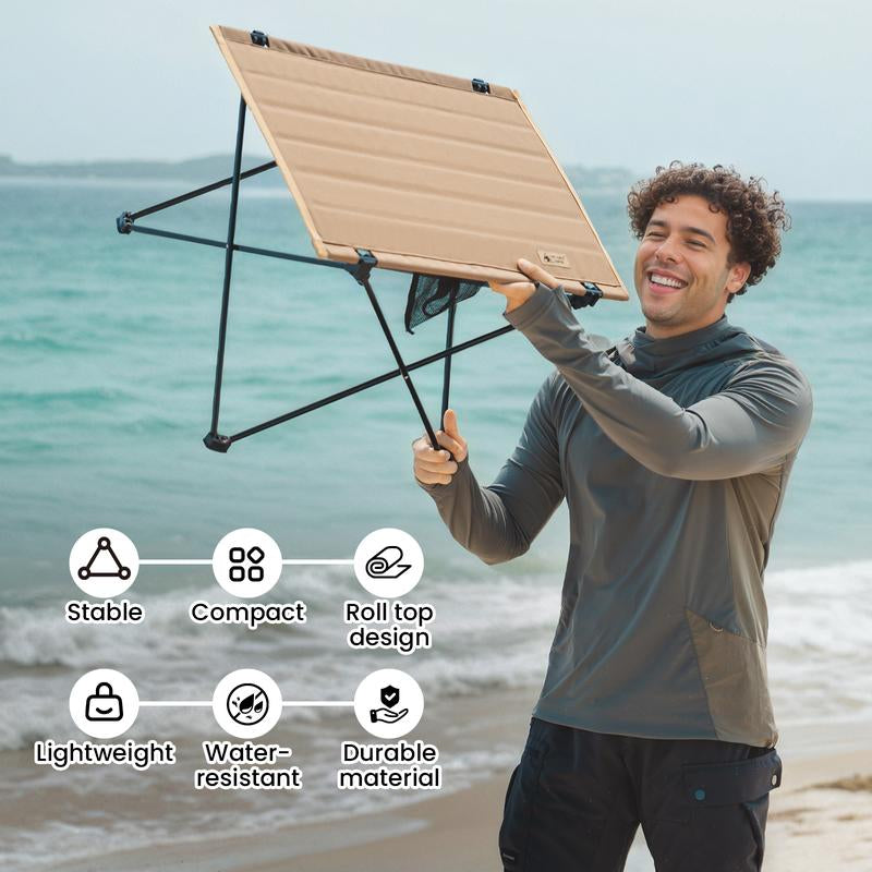 Onetigris Portable Foldable Camping Table, Lightweight Folding Table Sturdy & Quick Setup,Camping Folding Furniture, Holds up to 66 Lbs, Camping & Hiking Tools Essentials, Perfect for Camping, Hiking, Backpacking, Picnic, Beach, Travel Dealsforyoudays