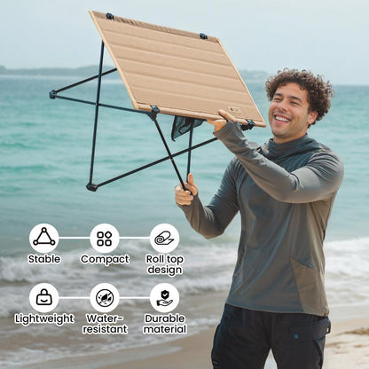 Onetigris Portable Foldable Camping Table, Lightweight Folding Table Sturdy & Quick Setup,Camping Folding Furniture, Holds up to 66 Lbs, Camping & Hiking Tools Essentials, Perfect for Camping, Hiking, Backpacking, Picnic, Beach, Travel Dealsforyoudays