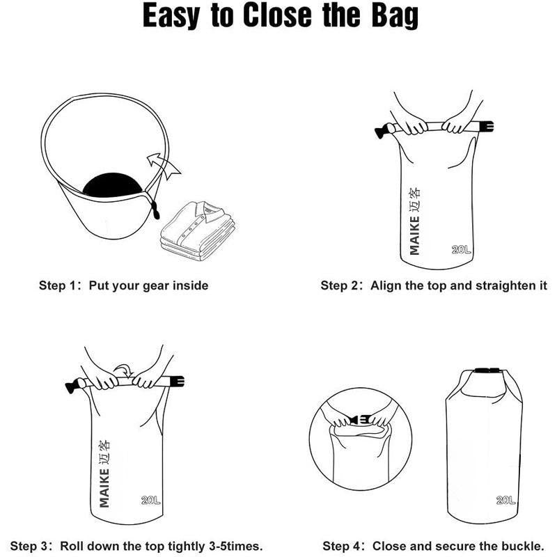 Outdoor Sports Waterproof Bag,Drybag,2L/ 5L/10L/15L/20L/25L/30L Multi-Color Waterproof Bag, Travel Waterproof Bag, Durable Fabric Suitable for Travel, Swimming, Beach, Rowing, Surfing, Hiking