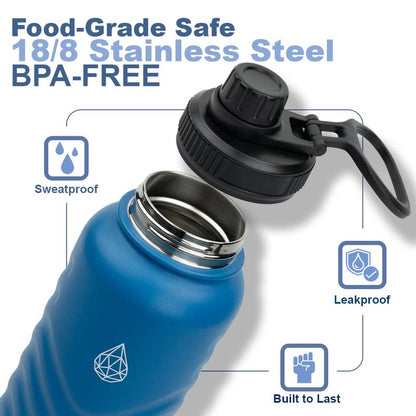 HYDRO H2O Vital Flask 2.0 25/32Oz Stainless Steel Water Bottle – BPA Free, Double-Wall Vacuum Insulated, Leak-Proof, Non-Toxic