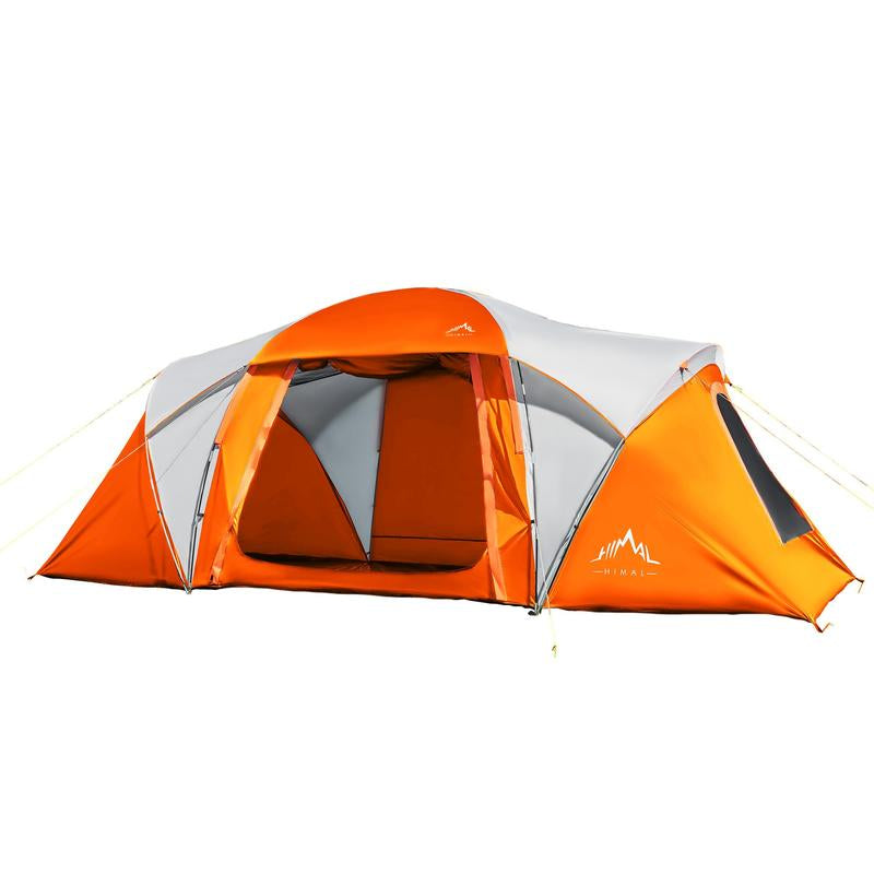 UNIHIMAL 10 Person Family Tents for Camping Waterproof, Music Festival, Parties,2 Room Big Tent with 4 Large Mesh Windows, Double Layer, Easy Setup, Weather Resistant,18Ft X 9Ft X6.8Ft