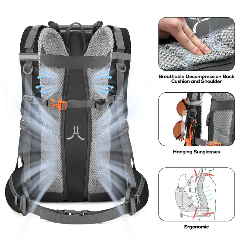 Maelstrom Hiking Backpack,Camping Backpack,40L Waterproof Hiking Daypack with Rain Cover,Lightweight Travel Backpack